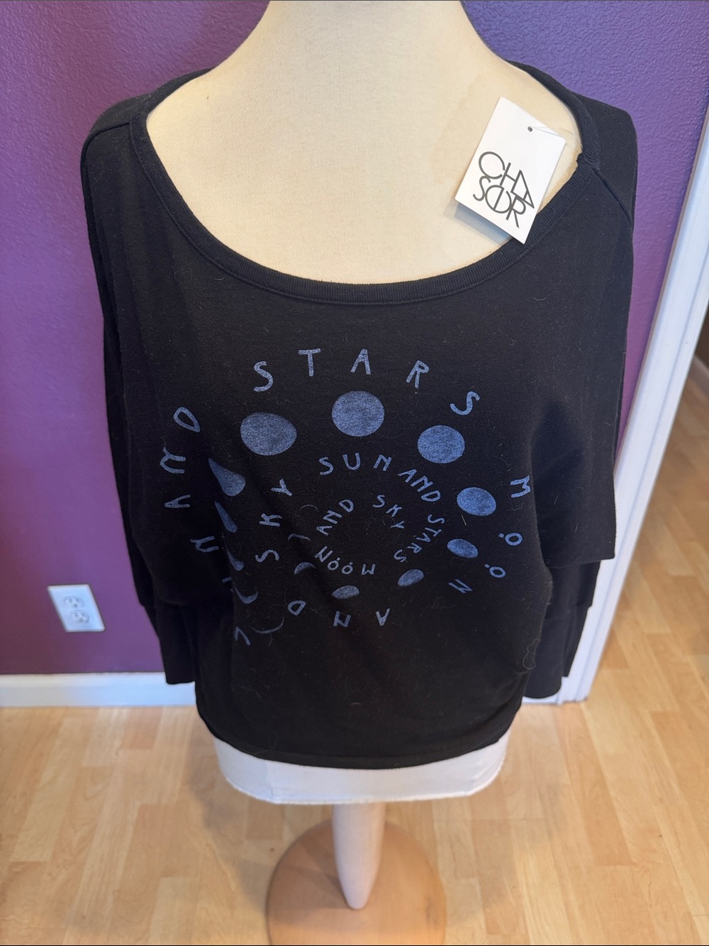 Chaser Black Moon Phase Graphic Pullover